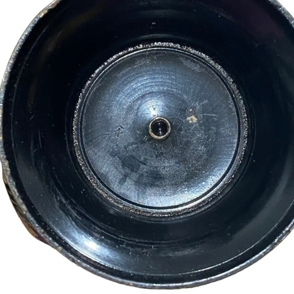Teapot Gold and Black Metal Etched Made in India